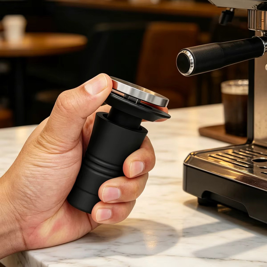 XINGZHAOHOME Kalibrierter Espresso-Tamper mit Doppel-Federung aus Edelstahl in Schwarz für 51 mm, 53 mm und 58 mm Siebträger - Bild 6