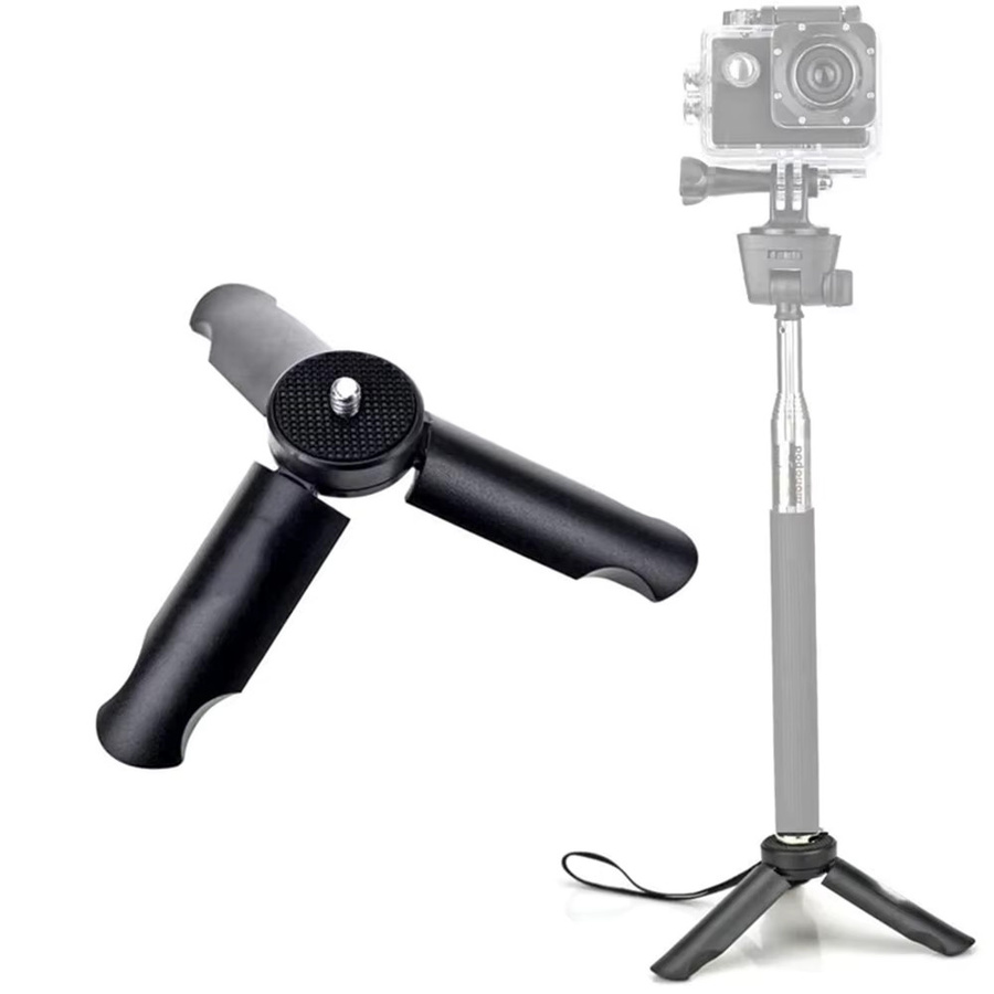 EXSKOF Selfie Stick Desktop Stativ Adapter Basis für GoPro Hero 13 12 11 10 9 Insta360 SJCAM AKASO Osmo Action Kamera Zubehör in Schwarz - Bild 3