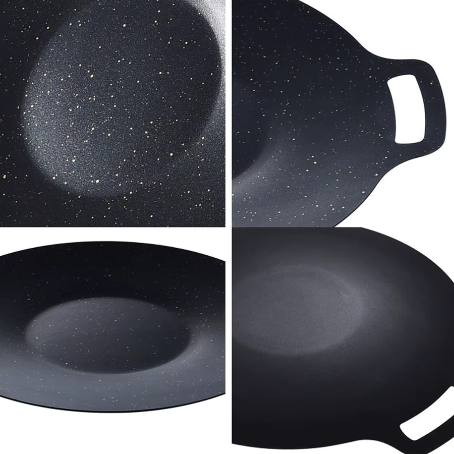 Aihogard Camping-Grilltablett mit Doppelgriff, antihaftbeschichtete Mehrzweck-Grillsteakpfanne aus Keramik in Schwarz, Durchmesser: 28,0 cm - Bild 6