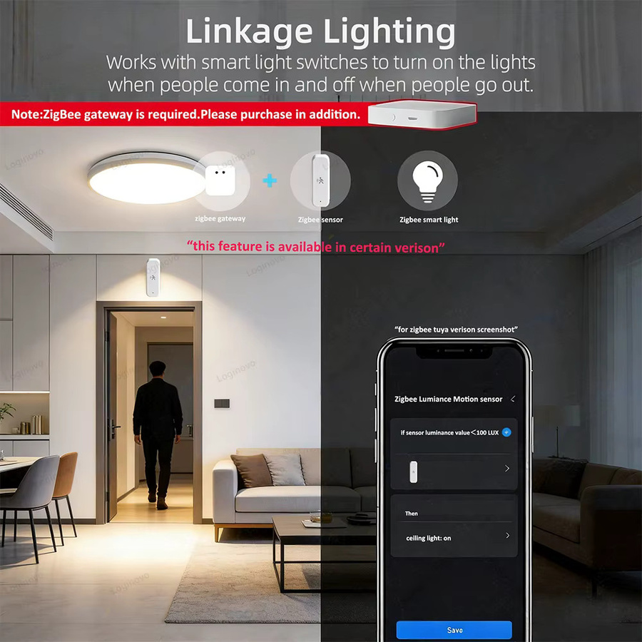 Coolo Zigbee Bewegungssensor mit PIR, Temperatur- und Feuchtigkeitsdetektor für Tuya Smart Life und Z2M Hausautomation, Weiß - Bild 5