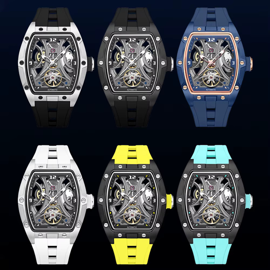 MEGIR Armbanduhr Automatik, Edelstahl, Weiß, Herren - Bild 3