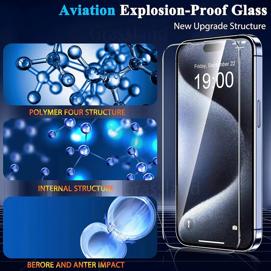 5 Stück Panzerglas Displayschutzfolie für Apple iPhone 11 bis iPhone 18 Pro Max, transparent - Bild 3
