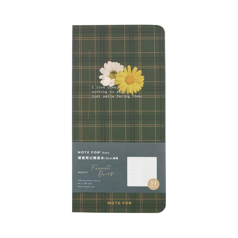 Weekly Notebook Hardcover mit Karomuster im Korean Stationery Stil - Bild 2