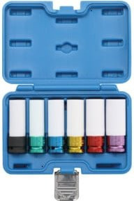 BGS Kraft-Schoneinsatz-Satz mit 12,5 mm Antrieb Innenvierkant, 6-teilig, multicolor - Bild 1