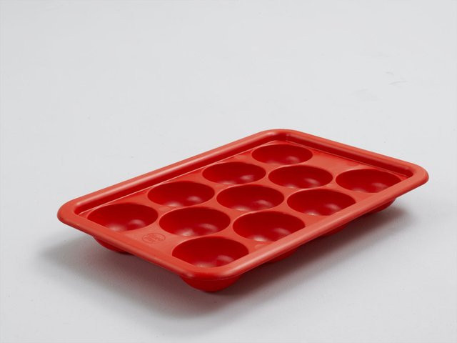 Scaritech Alveopizz Muffin-Form aus Silikon und Polypropylen, Orange und Rot, 11 Vertiefungen, 10er Packung - Bild 1