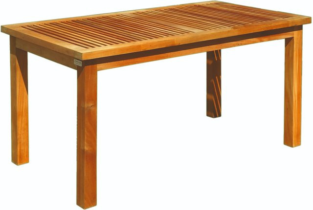 Gartentisch aus geöltem Teak-Hartholz in Braun, B/T/H: 155 x 85 x 75 cm - Bild 1
