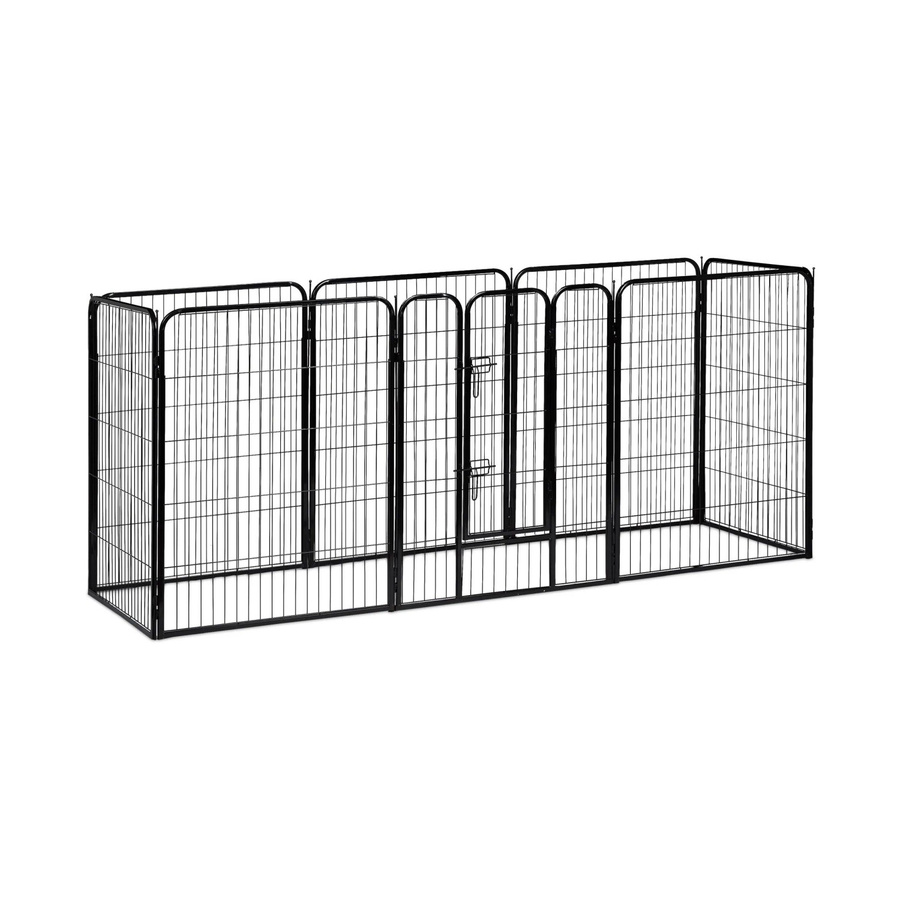Relaxdays Welpenauslauf aus Stahl in Schwarz, B/T/H: 100 x 76,5 x 235 cm - Bild 2