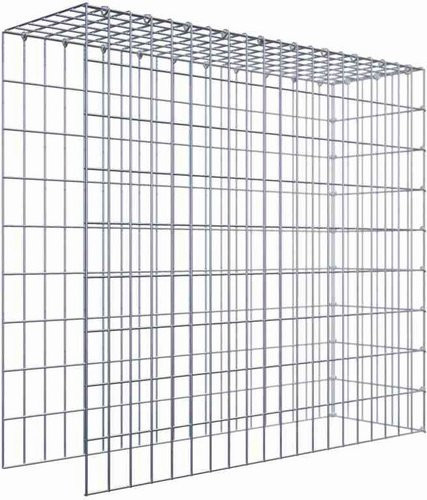 Gabiona C-Ring Anbaukorb Typ 4 in Silbergrau, Maschenweite 5 x 10 cm, B/H/T: 90 x 100 x 30 cm - Bild 1