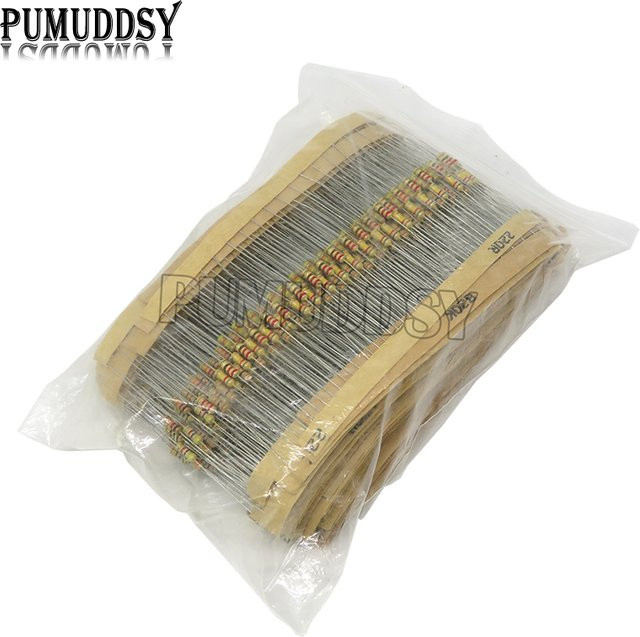 PUMUDDSY Kohleschichtwiderstände Sortiertes Kit 1500 Teile mit 75 Werten von 1 Ohm bis 10 M Ohm, 5 % Toleranz, Multicolor - Bild 1