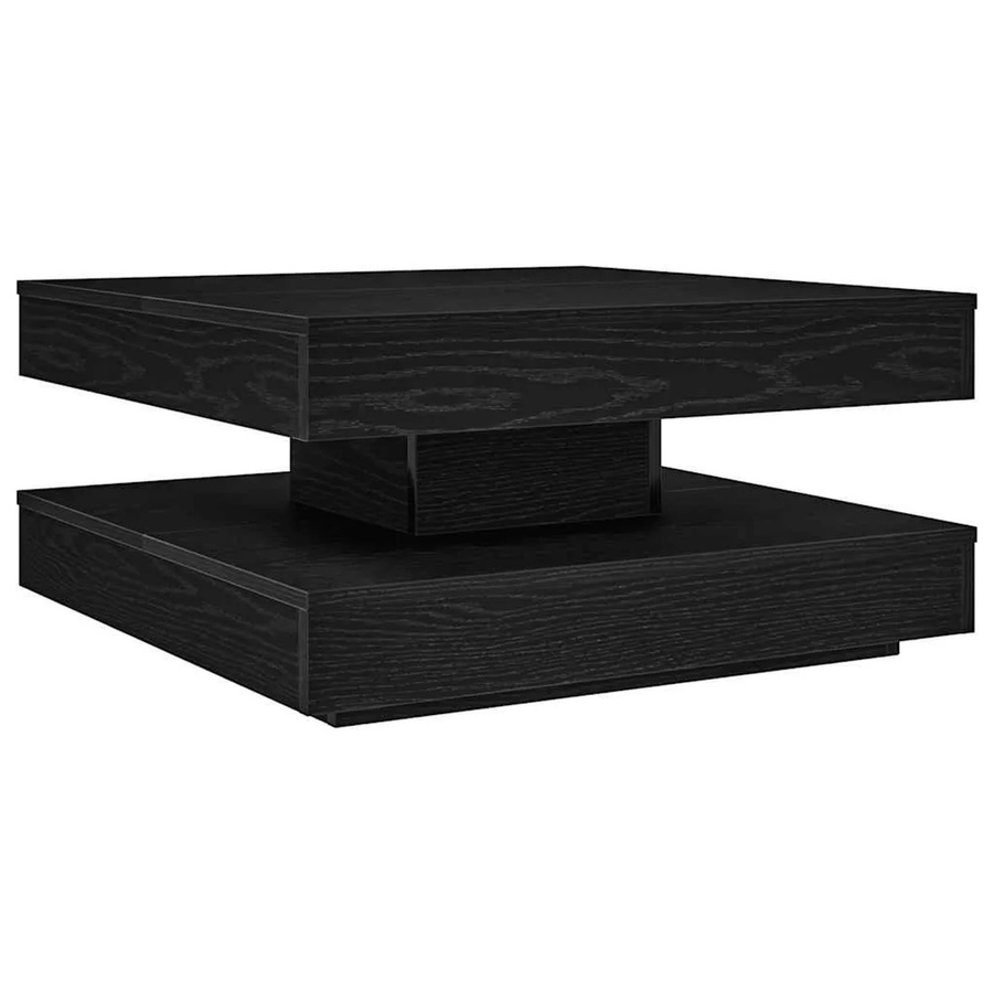 vidaXL Couchtisch modern mit 360-Grad drehbarer Tischplatte in Schwarz, B/T/H: 70 x 70 x 34,5 cm - Bild 2