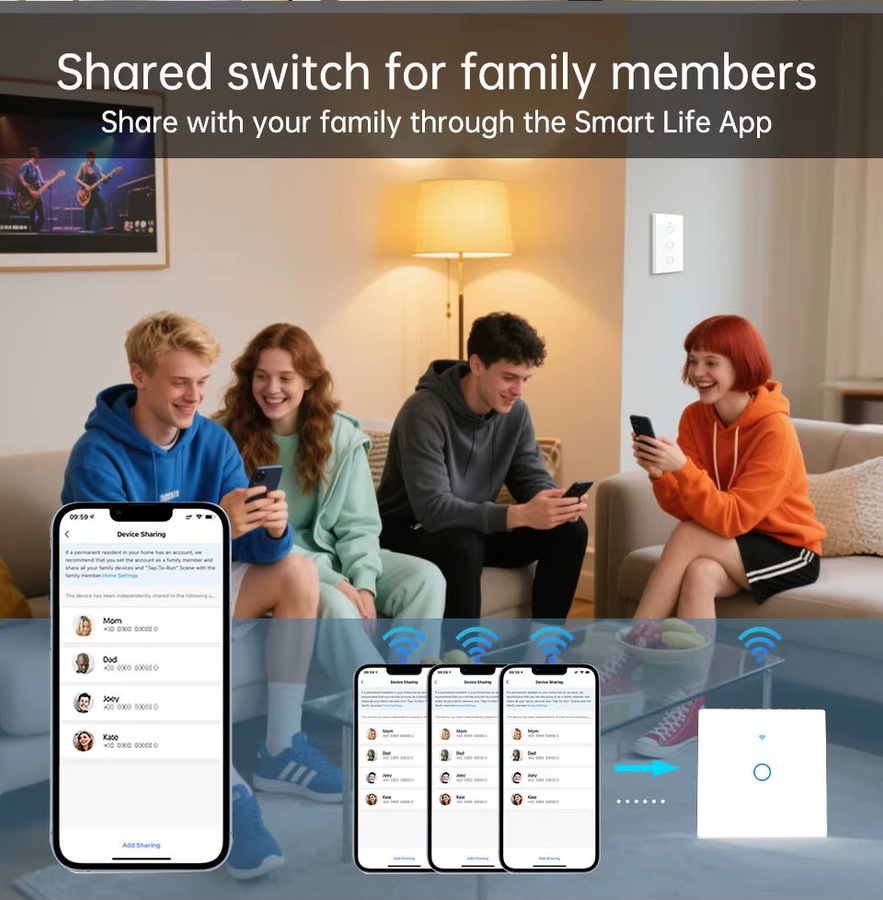 WLAN Smart Schalter in Weiß mit Touch-Funktion, kompatibel mit Tuya Smart Life App, Alexa und Google Home, ohne Neutralleiter erforderlich - Bild 4