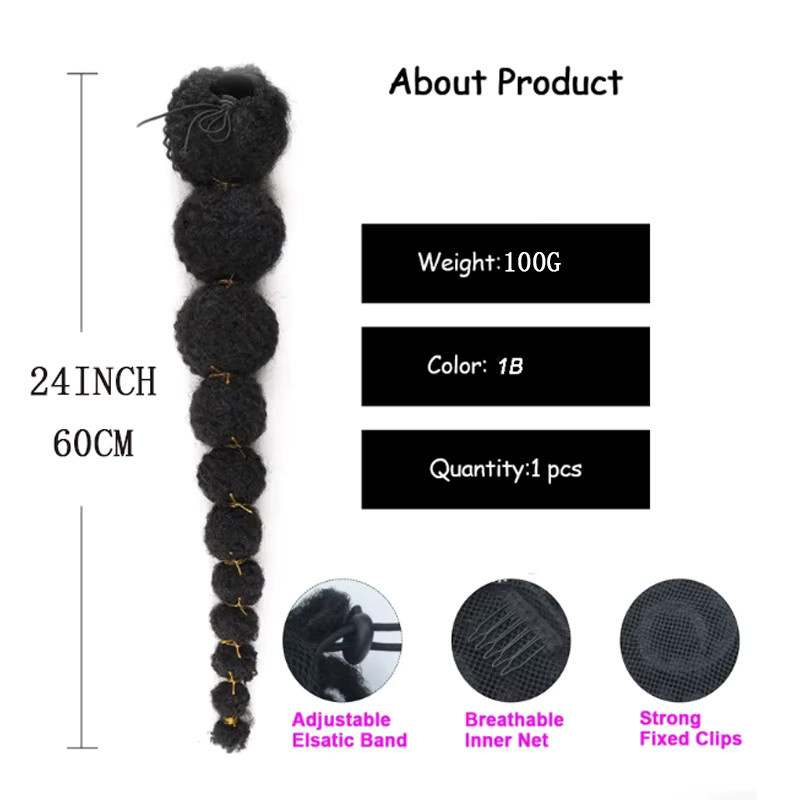 Horsepower star Clip In Haarteil, Synthetisch, Afro Puff, Damen - Bild 3