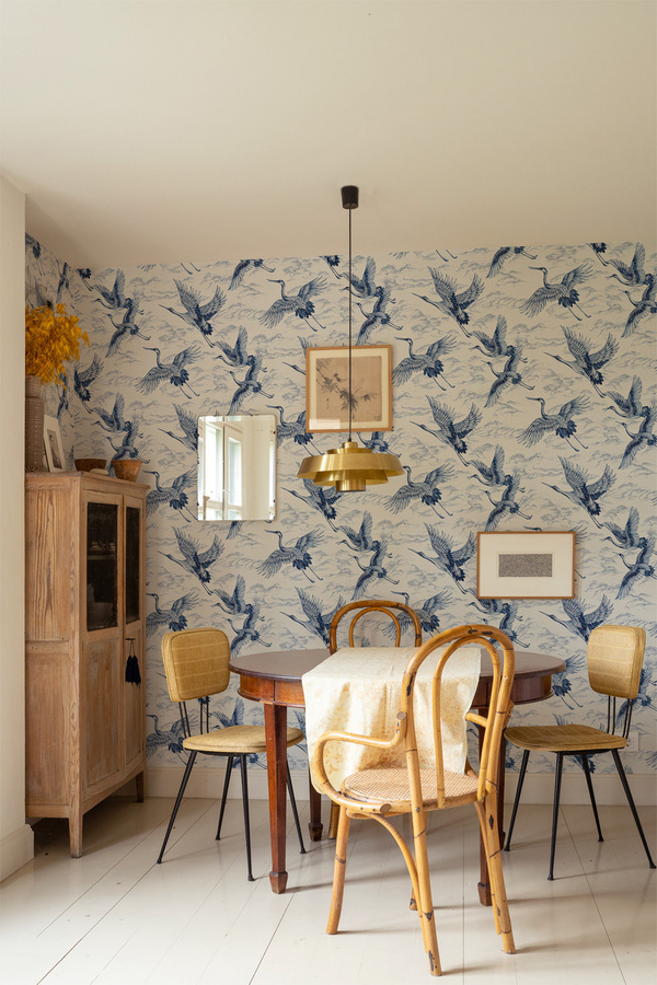 Coordonne Tapete Imperial Ibis in Sapphire Blau mit asiatischem Design - Bild 1
