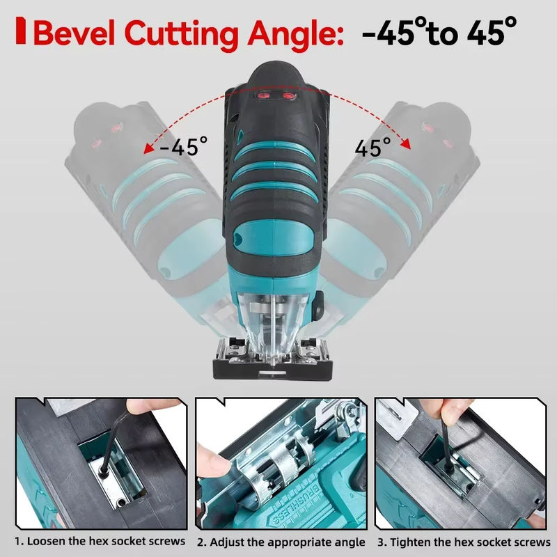ONEVAN kabellose bürstenlose Stichsäge 1000 W mit 3500 U/min für Makita 18 V Akkus - Bild 4