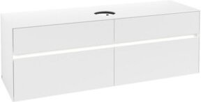 V&B Waschtischunterschrank Collaro mit Waschtisch und LED-Beleuchtung, Farbe: Weiß, B/H/T: 160 x 54,8 x 50 cm - Bild 1