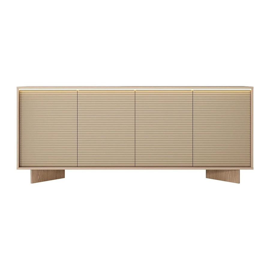 Vente-unique Sideboard Mayrona Beige Naturfarben Hell mit integrierter Beleuchtung Breite: 204 cm - Bild 2