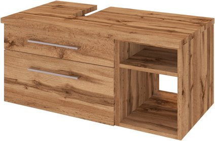 HELD MÖBEL Waschtischunterschrank Davos in Eiche Optik, B/H/T: 90 x 41 x 47 cm, Braun/Mehrfarbig - Bild 1