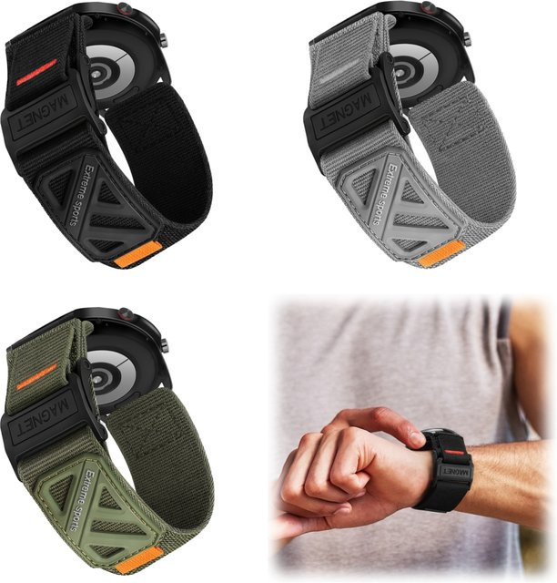 SZKOSTON Uhrenarmband Nylon, Magnetische Schnalle, Schwarz, Unisex - Bild 1