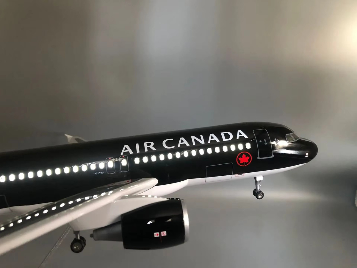 ZOCO Air Canada A320 Flugzeugmodell, Maßstab 1:80, Harz, mit Fahrwerk, Rädern und Beleuchtung - Bild 3
