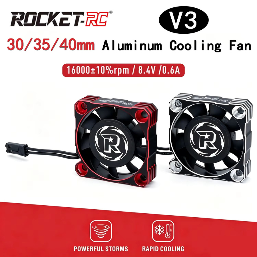 SURPASS Rocket-Rc V3 Metall-Schnellkühlventilator, Rot, 1:10 - Bild 2