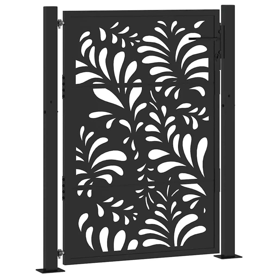 vidaXL Gartentor aus verzinktem Stahl in Schwarz, Breite: 110 cm, Höhe: 130 cm - Bild 2