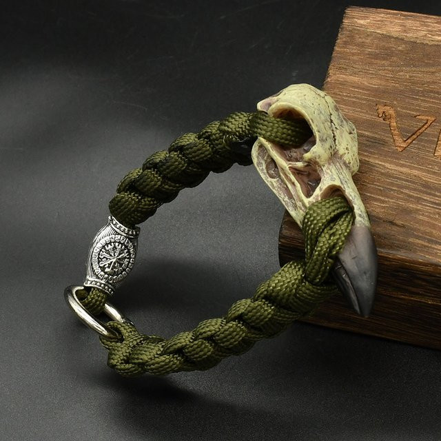 Wikinger-Armband Paracord, Edelstahl, Silber, Unisex - Bild 1