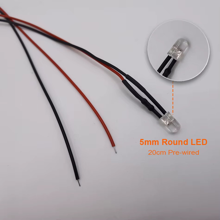 100 Stück flackernde LED-Kerzen von TiaoChongYi, 5 mm, DC5–12 V, vorverdrahtet, Multicolor, Höhe: 20 cm - Bild 3