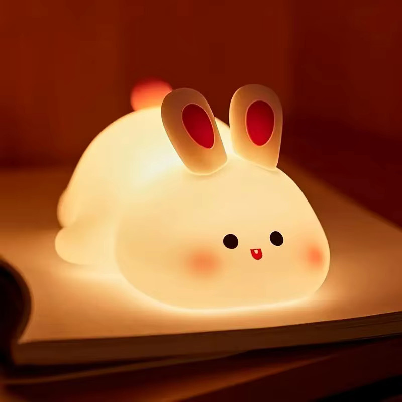 GGBEE LED Nachtlicht Silikon Kaninchen mit Touch Sensor in Weiß - Bild 2