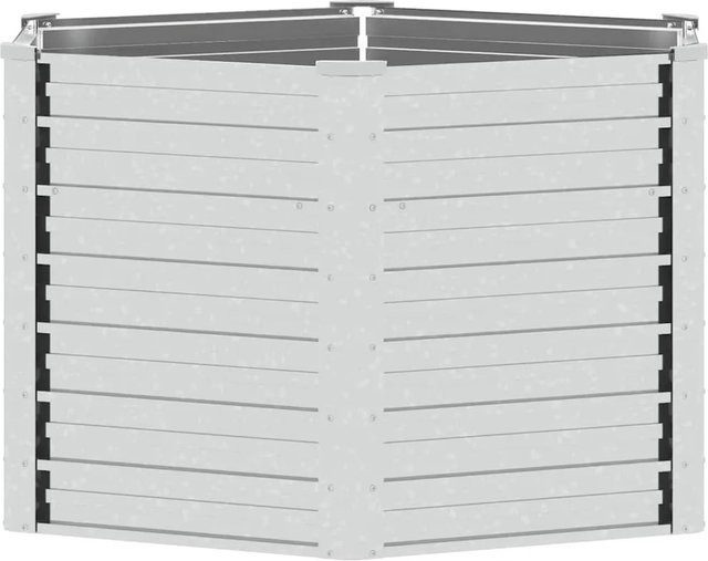 vidaXL Garten-Hochbeet aus verzinktem Stahl in Silber, Breite: 129 cm, Tiefe: 77 cm - Bild 1