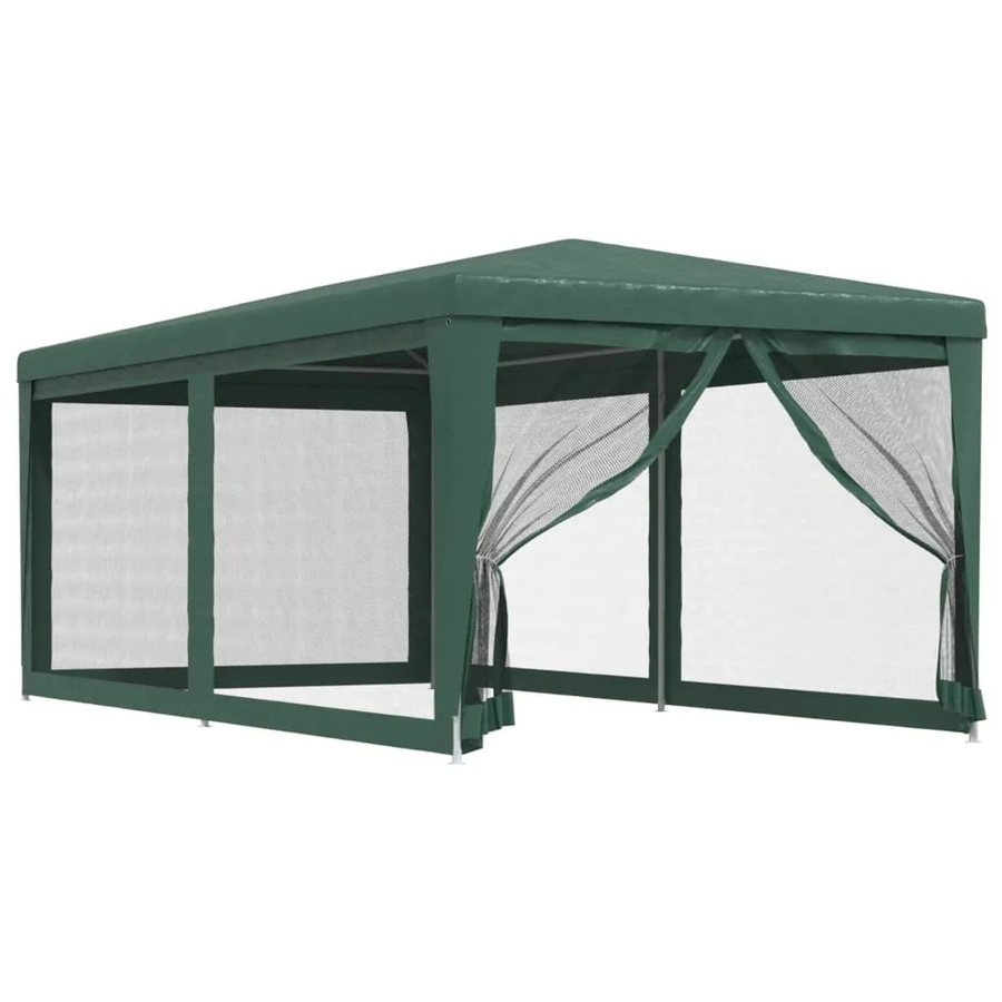 vidaXL Partyzelt aus HDPE mit 6 Mesh-Seitenwänden in Grün, B/T/H: 6 x 3 x 2,58 m - Bild 2