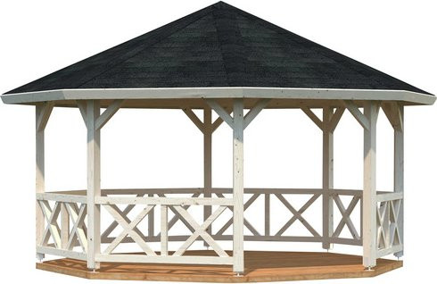 Achteckiger Pavillon PALMAKO Betty 2 mit Spitzdach in Weiss, B/T/H: 551 x 551 x 346 cm - Bild 1