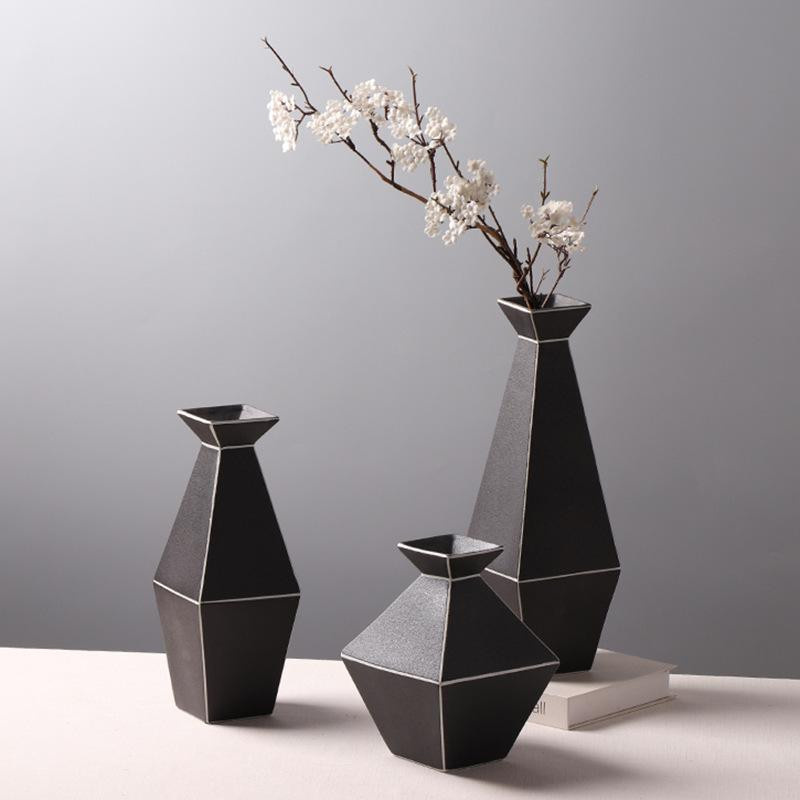 Modernes Blumen Gefäß in Diamantform für Wohnzimmer und Eingangsbereich, Höhe: 32,0 cm, Breite: 12,0 cm, Tiefe: 12,0 cm - Bild 3