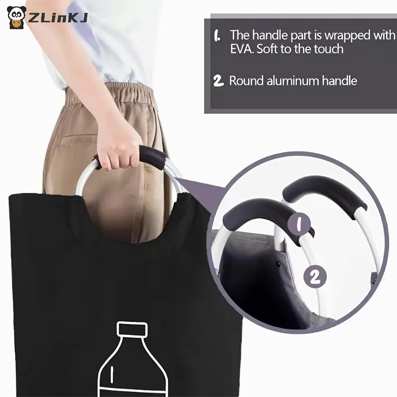 JETTING Lagerkorb für Flaschen, klappbarer Aufbewahrungskorb mit Aluminiumgriff, Schwarz, 82 l - Bild 5
