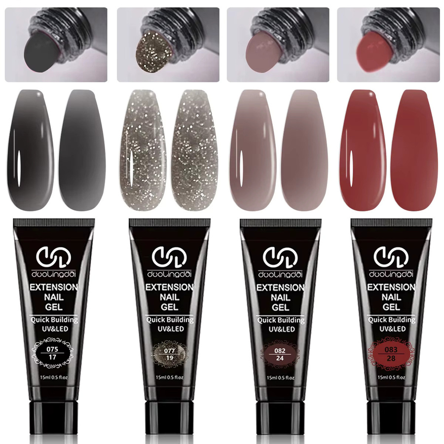 Duolingdai Nagelverlängerungsgel, 4 Farben, Braun, Schwarzgrau, Herren - Bild 2