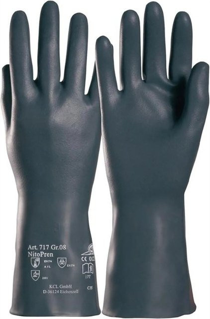 Honeywell Nitopren 717 Chemiehandschuhe Dunkelgrau Größe 9 nach EN 388 und EN 374 PSA III - Bild 2