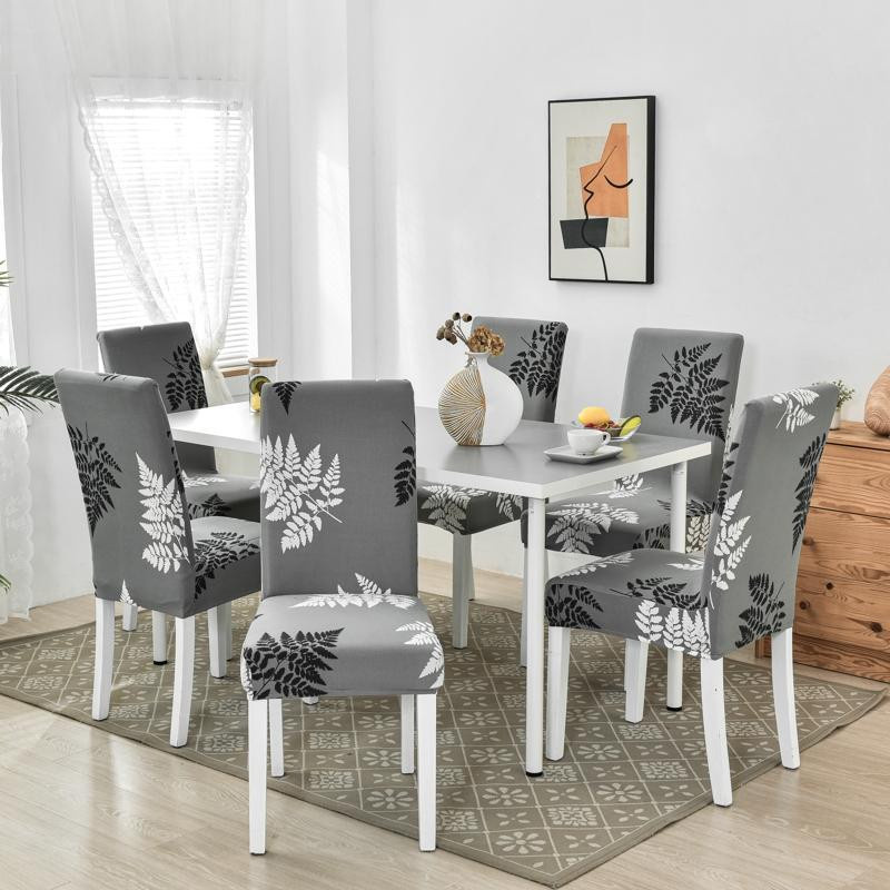 S-EMIGA Elastische Stuhlhussen mit Blumenmuster in Multicolour für Esszimmerstühle - Bild 2