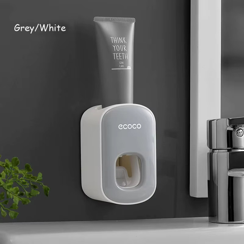 Ecoco Automatischer Zahnpastaspender zur Wandmontage für das Badezimmer in Grau oder Weiß - Bild 4