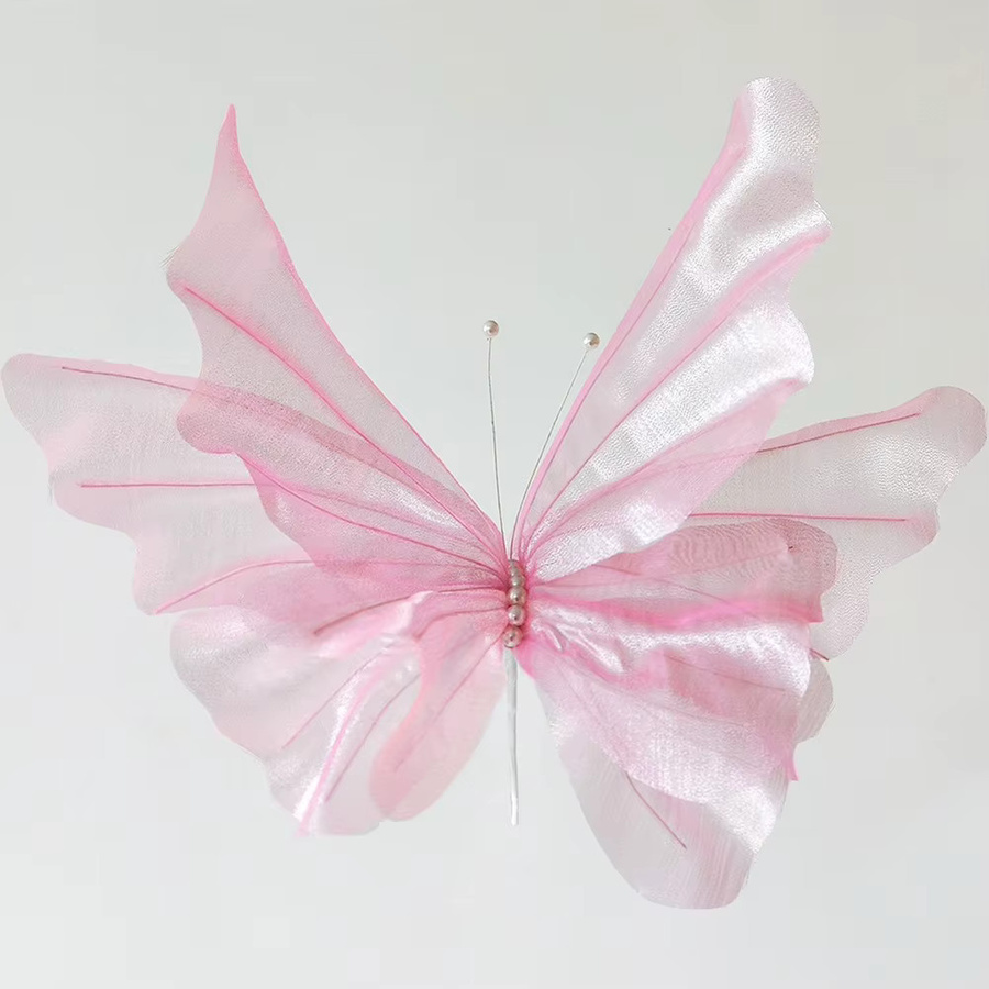 VIBRATITE 3D Schmetterling Dekoration aus Seide in Rot und Pink für Hochzeiten, Geburtstage und Partys - Bild 1