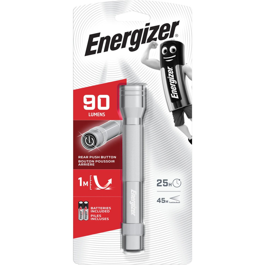 Energizer Metal Light LED Taschenlampe in Silber, batteriebetrieben mit 60lm - Bild 2