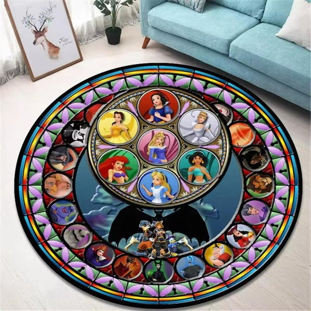 Runder Teppich K-Kingdom Hearts von Wucifang Jewelry in Multicolour, weiche Bodenschutzmatte für Wohnzimmer und Kinderzimmer, Durchmesser: 40 cm - Bild 1