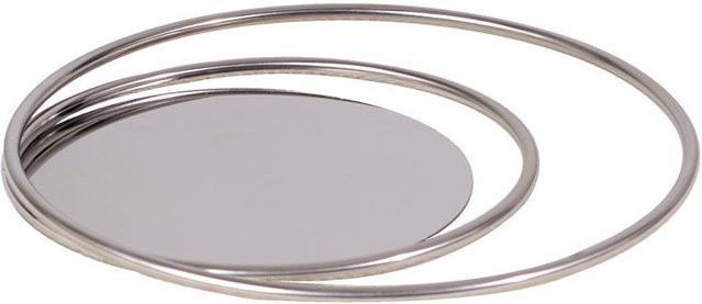 Minimalistisches geometrisches Dekotablett aus Metall in Silber und Grau, B/T/H: 30 x 30 x 1 cm - Bild 1