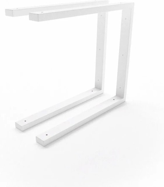 HEVVA Waschtischhalterung LAHN 2er Set Weiß matt aus Metall, Tiefe: 45 cm - Bild 1
