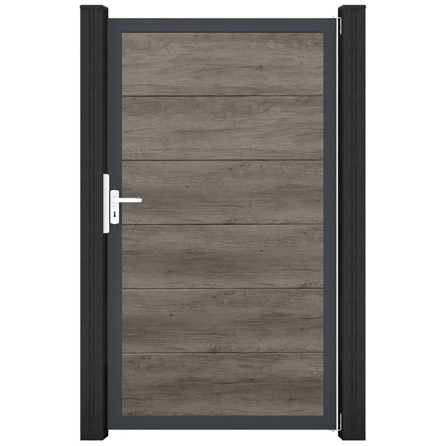 GroJa Steckzaun Tor BasicLine Universal-DIN Einzelblatt in Monument Oak Braun - Bild 2