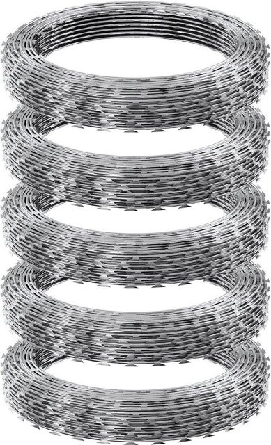 Buying Solutions MB Stacheldraht aus verzinktem Stahl, 5 Rollen, Silber, Länge: 75 m - Bild 1