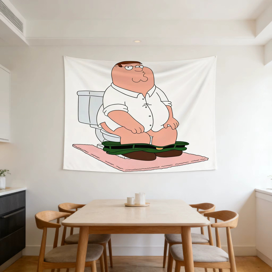 VIKAMA Wandteppich mit Peter Griffin Muster in Multicolour, rechteckiger Wandbehang für dein Wohnzimmer, Schlafzimmer oder Heimbüro, Breite: 60 cm, Höhe: 40 cm - Bild 2