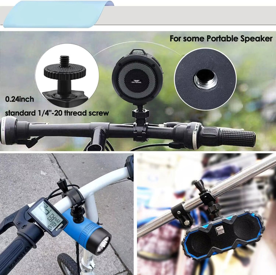 VeFly Fahrrad Handy Halterung und GoPro Kamera Adapter in Schwarz für Motorrad und Reiten mit O-Ring Schraube - Bild 4