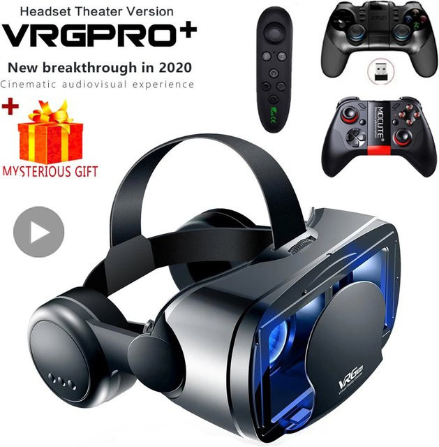 AyeBeau Virtual Reality 3D VR Brille Headset in Schwarz mit Kopfhörern für Smartphones - Bild 1