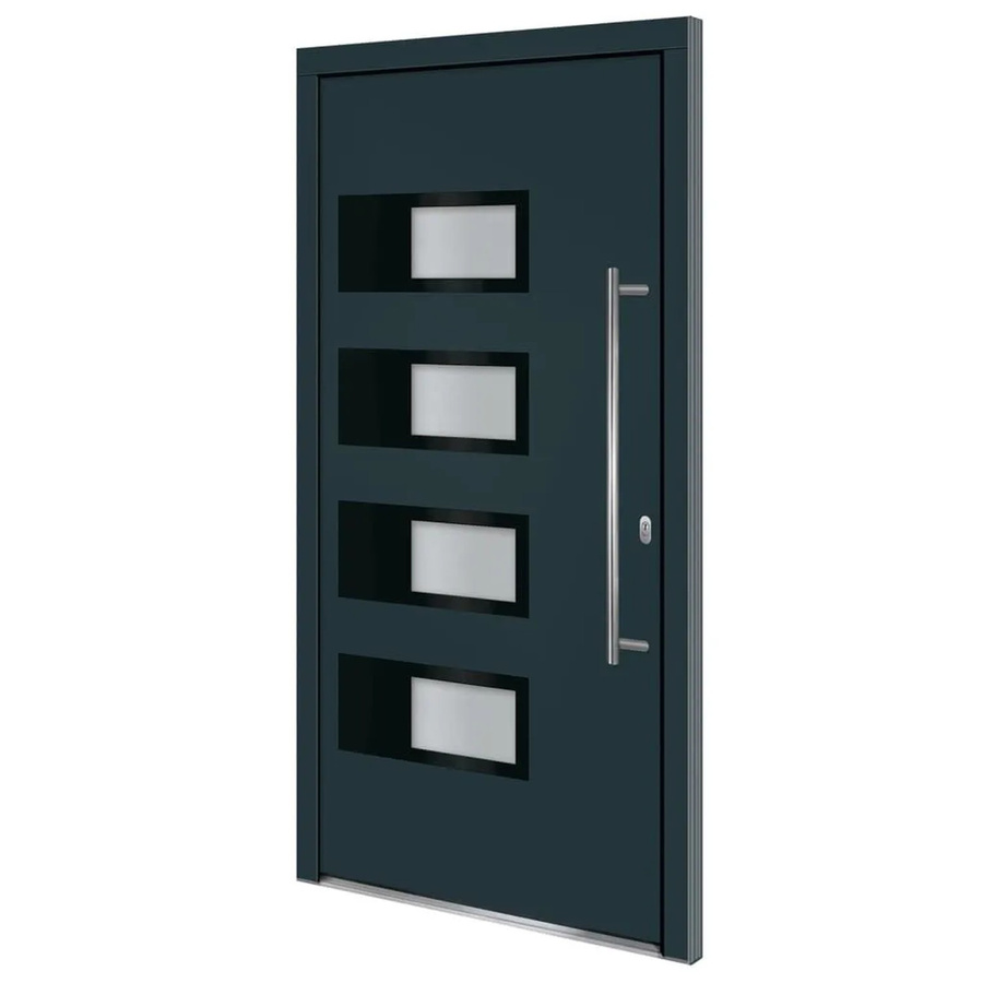 vidaXL Haustür in Anthrazit aus Aluminium und PVC mit modernem Design, B/H: 110 x 210 cm - Bild 2