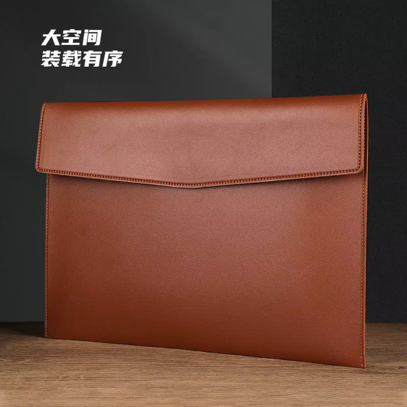 Professionelles A4-Portfolio aus Kunstleder in Braun mit Klappverschluss und Multi-Pocket-System für Dokumente und Prüfungen - Bild 2
