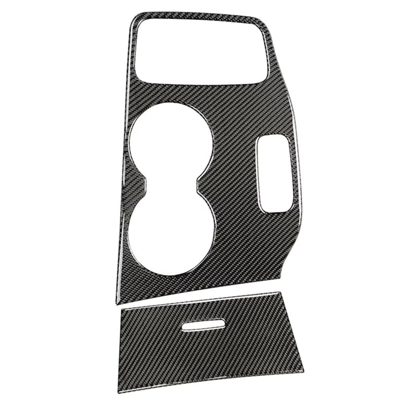 Getriebe-Wählhebel und Getränkehalter-Abdeckung in Carbon-Optik für Jeep Grand Cherokee 2014 2015, Schwarz - Bild 3